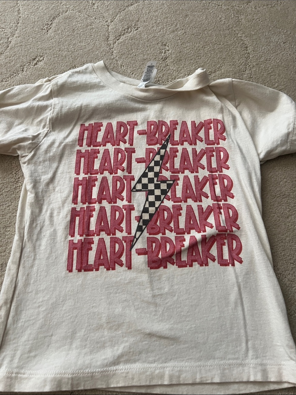 Kids "Heart-Breaker" Graphic Tee in Pink and Black